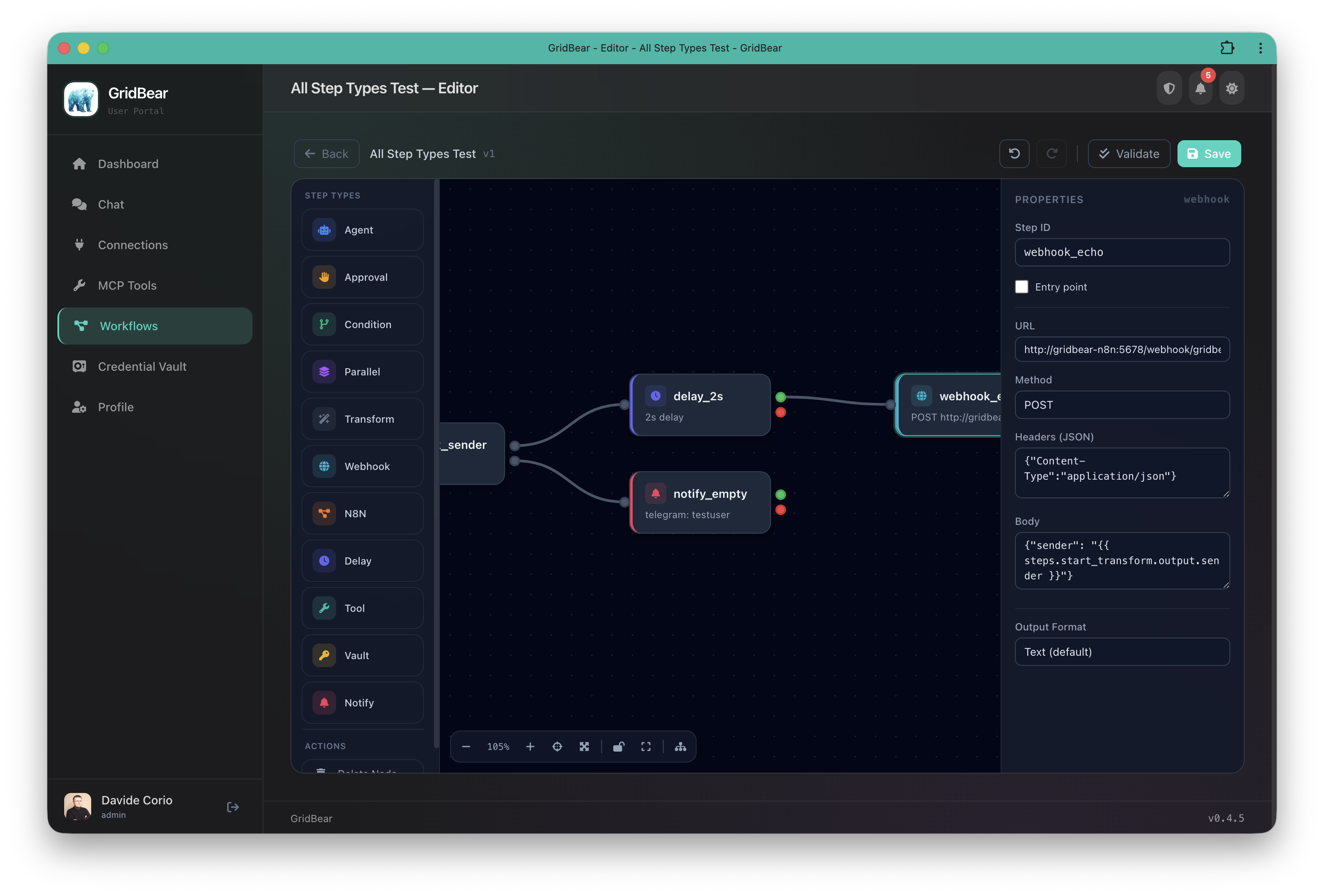 GridBear Workflow Editor